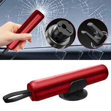2-In-1 Car Window Glass Breaker Seat Belt Cutter Mini Safety Escape Hammer Red - Red - View 1