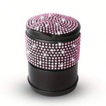 Car Interior 1 Shiny Diamond Ashtray, Charming Bling Flashing Crystal Car Ashtray With Cover-Portable Office And Family Car Ashtray-Durable ABS, Decorated With Sparkling Rhinestones, Creative And Fashionable Lady Design - 1pc - View 15