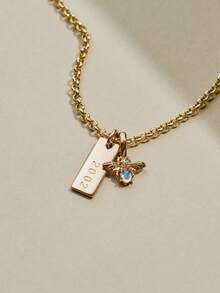 1PC Mushroom Cross Pentagram Pendant Necklace Women's Retro Style Accessory Star Plated In Genuine Gold For Color Preservation - Multicolor - View 7