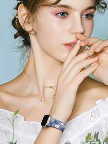 Floral Band Compatible With Watch Bands For Women 40mm 41mm 38mm 42mm 44mm 45mm 46mm 49mm, Engraved Cute Flower Silicone Dressy Strap For Watch Series 11 10 9 8 7 6 5 4 3 2 SE Ultra 3/2/1