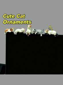 1个迷你治愈猫摆件，可爱又有趣，适合作为家居或汽车装饰，也可作为小礼物，可爱的懒猫摆件（赠送无痕胶水）返校季房间装饰家居装饰品迷你摆件 - 彩色 - 查看 9