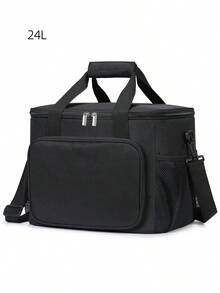 1pc Lunch Bag Insulated Soft Cooler Tote, Unisex - 24L-black - View 7