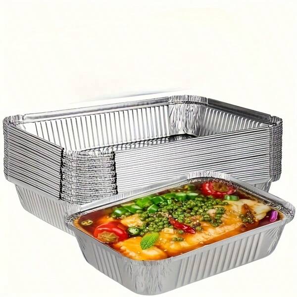 5/10Pcs Heavy-Duty Aluminum Foil Boxes - Non-Stick, Disposable Bread Plates, Suitable For Baking, Oven, Grilling, Holiday Cooking - Perfect For Things Like Egg Tarts And Cakes - Must-Have Kitchen And Baking Items,Back-To-School Season, Party And Holiday Essentials, Summer Necessities, Wedding Decorations, Christmas Decorations, Birthday Decorations, Birthday Gifts, Christmas Table Decorations, Christmas Celebrations, Holiday Decorations,