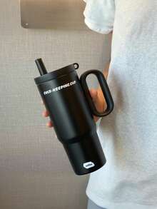 不锈钢保温冰王杯，时尚吸管杯带手柄，大容量保温杯，适合车载旅行、户外使用，316不锈钢保温杯，情人节礼物，阳光旅行，返校季礼物，圣诞节礼物，斋月礼物 - 彩色 - 查看 7