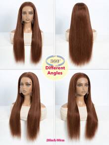 QVR QUEEN VIRGIN REMY QVR 100%真人发5x5蕾丝前直发假发，自然发际线，透明蕾丝闭合假发，预先拔毛，无需胶水 - 紫紅色 - 查看 8