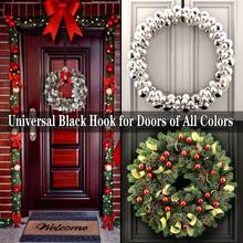 1pc Metal Flower Wreath Door Hanger With Convenient Hook, Front Door Floral Wreath Hanger, Minimalist Wrought Iron Christmas Wreath - Holiday Decor, Suitable For Thanksgiving, Christmas, Easter, Halloween, Fall Welcome Sign, Front Door Decor, No Installation Required, Modern Hook Design, Smooth Surface - Multicolor - View 9