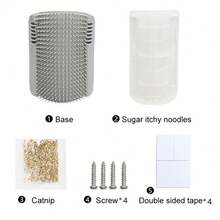 Pet-Self Grooming Station: Easy Mounting Soft Plastic Bristles Wall-Mounted Massage Comb For Cats And Dog, Ideal For Fur Care And Relaxation- Wall Corner Massage Comb Pet Hair Cleaning Tool - Multicolor - View 9