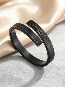 SeuSuk 1枚不锈钢简约可调节开口戒指，男士珠宝礼品 - 開口戒指 - 查看 2