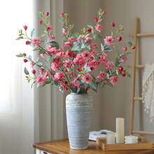 5 Pcs Decorative Plants, Dried Flowers, Fake Flowers For Wedding, Home, Party Decoration,Table Centerpiece Arrangement  Indoor Decor Window Tabletop Office Colorful - 深粉紅色 - 查看 6