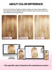 10 Inch Light Brown & Gold Mixed Piano Color Human Hair Wig, 13x4 Lace Front Wig, Women Short Straight Bob Human Hair Wig - Piano Color - View 7