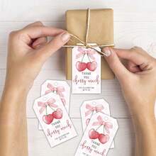 50 Stücke Erdbeere Geschenkanhänger mit Schnüren, Danke Etiketten für Hochzeit, Geburtstag, Bridal-Shower, Party Dekoration - Verschiedenfarbig - Übersicht 7