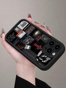 1 Stück Löwen Kreuz Muster stoßfeste & sturzsichere TPU Weich-Gummi Handyhülle, modische schwarze Farbe, schlicht aber luxuriös, unisex, kompatibel mit Apple 17, 16, 15, 14, 13, 12, 11, XS, XR, X7/8 Mini Plus Pro Max