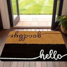 1pc In Black And Coconut Yellow Design - Various Festive Occasions| Durable Flannel Material, Available In Multiple Sizes.Suitable Living Room, Bedroom, Office, And Indoor/Outdoor Decoration As A Welcome - 黑色 - 查看 2