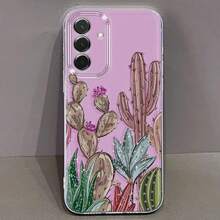 Funda de Teléfono Jardín de Cactus para Samsung Galaxy A02 A03S A04 A05S A06 A13 A14 A15 A16 5G A21S A22 A23 A24 A25 A26 A32 A34 A35 A36 A50 A52 A53 A54 A55 A56 A73 S21 Ultra S22 Plus S23+ S24 FE S25 Funda Creativa de TPU Suave y Duradera, Transparente y Protectora - Colores mixtos - Ver 6
