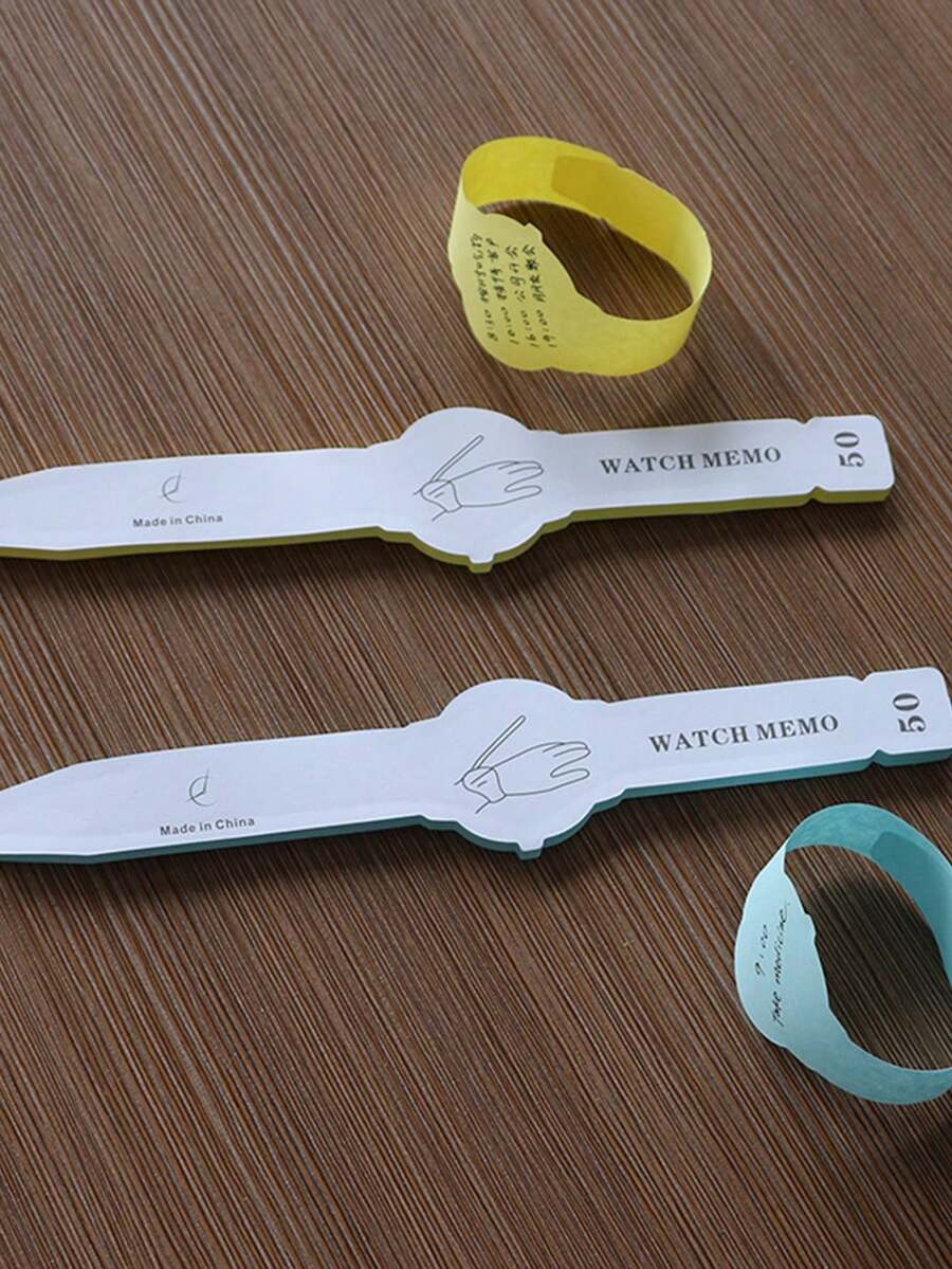 Memo Pad Shaped Like A Watch, Novelty Sticky Notes, Paper Reminder, Holiday Office Gift For Coworkers, Fun Memo Pad, Instant Sticky Memo - Multicolor - View 1