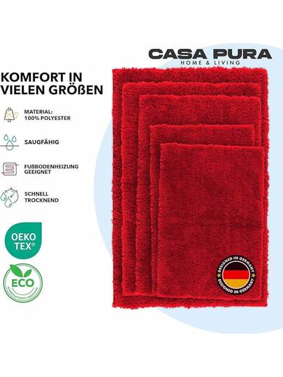 Casa Pura Bath Mat, Beige, Soft, Fluffy Bathroom Mat In Shaggy Look, Non Slip, Washable, Shower Door Bathroom, Shower, 70 120 Cm, Sky Zachte view 5