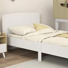 QABA Toddler Bed, Kids Bed Frame For Girls And Boys, Kids Bedroom Furniture For Ages 3-12 Years, White - 白色 - 查看 6