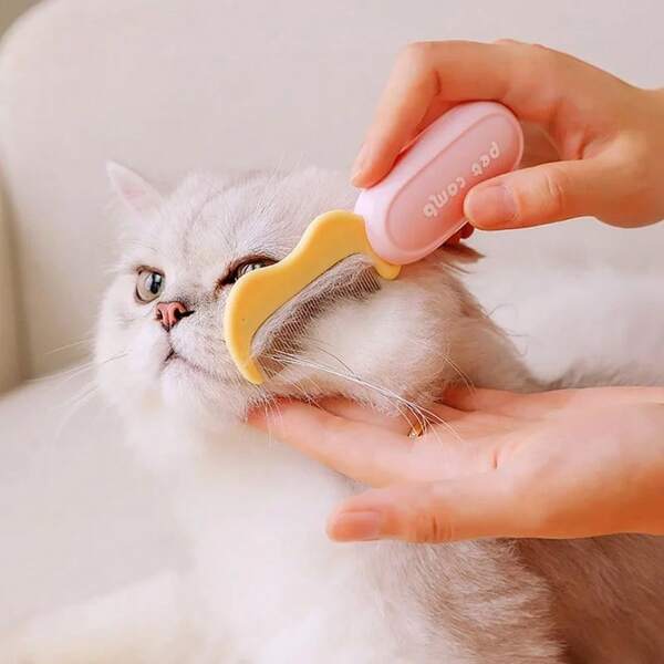 1 Stück grüner/gelber/rosa faltbarer Haustier-Kamm - tragbare Hunde- & Katzen-Bürste zum Entfernen von Haaren & Massieren, unverzichtbares Zubehör für die Fellpflege von Haustieren