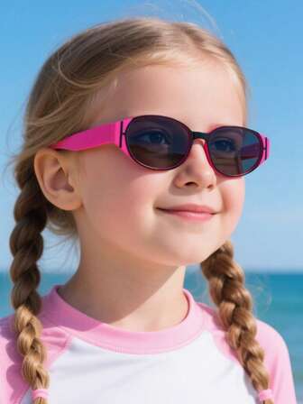 1 Stück Jungen/Mädchen 9-14 Jahre Lässig Oval Rahmen Farbblock Mode Brille, getönte Gläser leichte Fake Brille als Reise-Accessoire und für Outdoor-Aktivitäten