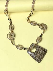 1 Stück Leopard und Zebra Muster Anhänger Halskette, Vintage-Stil Choker Halskette