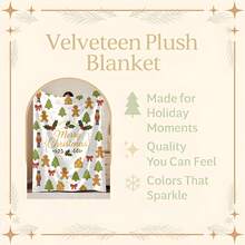 Personalisierte Weihnachtsdecke mit Namen, individuelle Feiertags-Überwurf, gemütliche Winterdekoration, festliches Kritzelmuster, Weihnachtsgeschenkidee