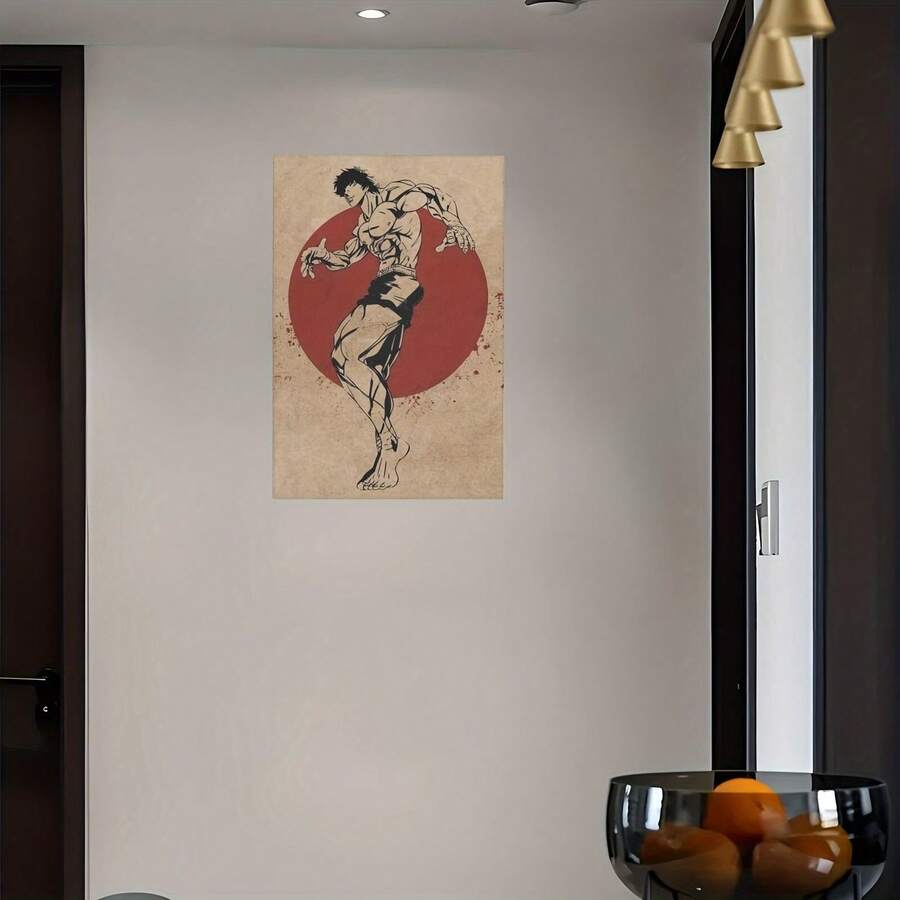 Pintura de arte de pared de lienzo del anime Baki, póster sin marco de alta calidad y HD, resistente a la humedad y al desvanecimiento, juego de dibujos de artista para decoración de habitación - A - Ver 1