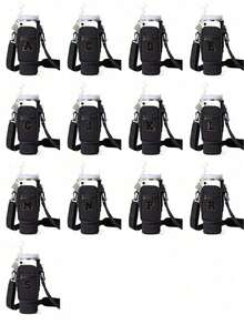 1pc 40oz Car Cup Sleeve, Vehicle Insulated Tumbler Cover Featuring Black Towel Embroidery,And Crossbody Strap For Ice Bucket Mug – Adds A Touch Of Ceremony To Every Drink! Not Directly Food Contact,Compatible With Stanley,Reusable Sleeve With Phone Pocket And Adjustable Shoulder Strap - Fits 40/30oz Cups, Durable & Scratch-Resistant Design, Keeps Drinks Hot Or Cold, Perfect For Outdoor Camping Fitness Travel Sports Water Bottle Holder - Multicolor - View 3