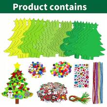 24PC Felt DIY Christmas Plush Tree Craft Kit - Festive Handmade Decorations Including Various Ornaments (Snowmen, Candies, Stockings). Suitable For Families, Parties, Weddings, Birthdays, Anniversaries, Graduation Ceremonies, Carnivals, Christmas, Halloween, Thanksgiving, Valentine's Day. Ideal For Indoor Decor, And Power-Free Halloween/Christmas Events & Party Supplies.