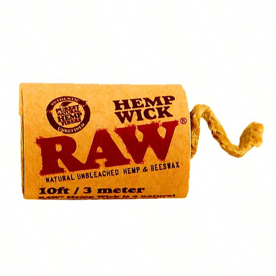 RAW Hemp Wick 3 m – Mecha RAW natural premium para encendido limpio (edición original) - Cordón natural de cáñamo y cera de abeja RAW. Ideal para un encendido limpio, uniforme y sin residuos. Longitud de 3 metros, 100 % RAWthentic..