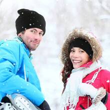 Mscara de esqu de Punto de 3 Agujeros, 2 Unidades, pasamontaas de Punto de Tres Agujeros, Gorro de Invierno para Actividades al Aire ltima intervensin - Negro - + Estilo de corazón - Ver 7