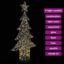 vidaXL 240 Warmweiße LEDs, 180 Cm Rattan Weihnachtsbaum - Beige - Übersicht 7