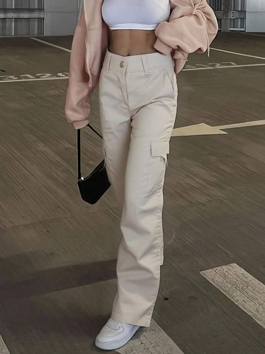 Women Pants - Beige - View 1