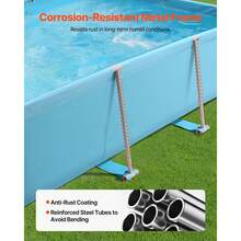 Frame Pool, Above-Ground Pool, 3000x2000x762 Mm, Steel Frame Swimming Pool, Rectangular Steel Frame Pool, Frame Pool For Garden, Garden Pool With 3960 L Water Capacity, For 4-5 People, Blue - 藍色 - 查看 5