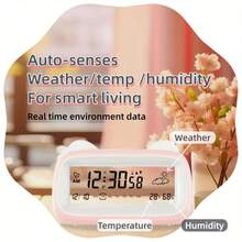 1 pièce Réveil numérique, affichage miroir lumineux, horloge de bureau, affichage de l'heure, décoration autoportante, affichage numérique LED, alimenté par USB, affichage de la température, luminosité réglable, fonction date, cadre arqué rectangulaire, matériau ABS, tension de fonctionnement ≤36V (pile non incluse)