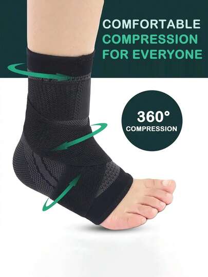 1pc Ankle Brace For Women And Men - Adjustable Compression Sleeve, Breathable & -Elastic, Stabilizing Wrap For Sports, Running, Gym, - Comfortable Fit, Ankle Brace For Sports, Running Gear, Sleek Design, Construction