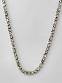 1pc Exquisite High-End Hip Hop Durable Sparkling Full Rhinestone Tennis Chain Necklace, Suitable For Men And Women, Ideal For Holidays, Parties, Daily Wear, Wonderful Gift For Halloween, Christmas, Thanksgiving, Birthday