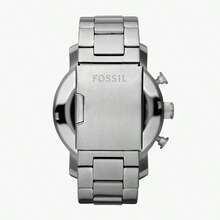Fossil Đồng hồ nam JR1353, dây da đen và thép không gỉ, máy quartz, mặt số analog. - Bạc - Xem 5