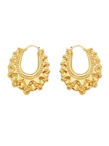 2PC18KGoldplatedStainless Steel Smooth Ear Rings - Earrings - View 14