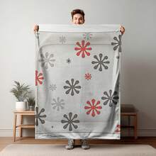 1PC Flannel Tapestry Merry Christmas New Year Snowflakes Decorate The Plate. Multifunctional Printed Blanket, 30*40in/40*50in/50*60in/60*80in, Multiple Sizes Home Drama Blanket, Sofa Leisure Blanket, Dormitory Nap Blanket, Travel Portable Blanket, W - 彩色 - 查看 2