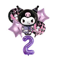 Suministros para fiestas de Sanrio, globos decorativos de fiesta de cumpleaños o aniversario con el diseño de Kuromi, decoración de escenario de fiesta de Kuromi, globos decorativos de fondo fotográfico de fiesta de Kuromi