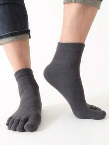 1/5 pares de calcetines suaves y acogedores para hombres, calcetines con dedos separados, calcetines de tripulación cálidos, aptos para uso en interiores o diario