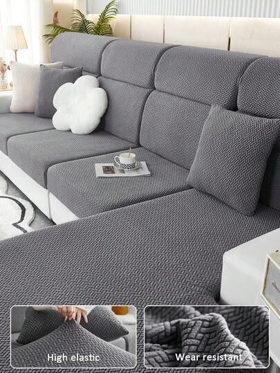 1PC Jacquard Elastic Sofa Cushion Cover Santi-Dirty Modern Couch Cover Slipcovers Simple Style Sofas Set For Living Room Bedroom Outdoor Sofa Protective Cover L Shape Sofa Cover Combination Chaise Longue Sectional Couch Cover Cushion Covers Home Decoration Seats Sofa Universal All Seasons