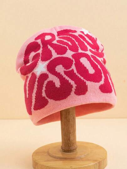 1pc Men's Spider Web Knitted Woolen Hat For Autumn And Winter Seasons Beanie Fall Outfit