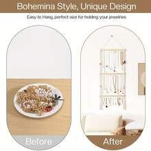 2/1 Piece Bohemian Jewelry Display Stand, Wall-Mounted Jewelry Storage Rack, Hand-Woven Fringed Jewelry Display Stand, Bedroom Decoration, Featuring 30 Hooks, Suitable For Storing Necklaces, Earrings, Bracelets, And Hair Accessories