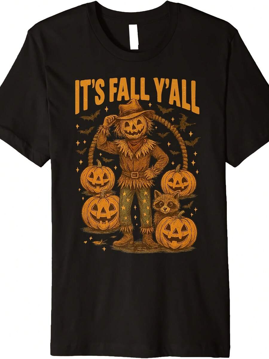 It's Fall Yall Thankful Grateful Scarecrow Thanksgiving PUM Pm T-Shirt - 款式11 - 查看 1