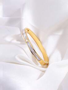 Set de 5 piezas de pulseras de acero inoxidable personalizadas y de colores variados, de diseño único, versátil y elegante, una opción de regalo ideal y resistente al desgaste - Multicolor - Ver 15