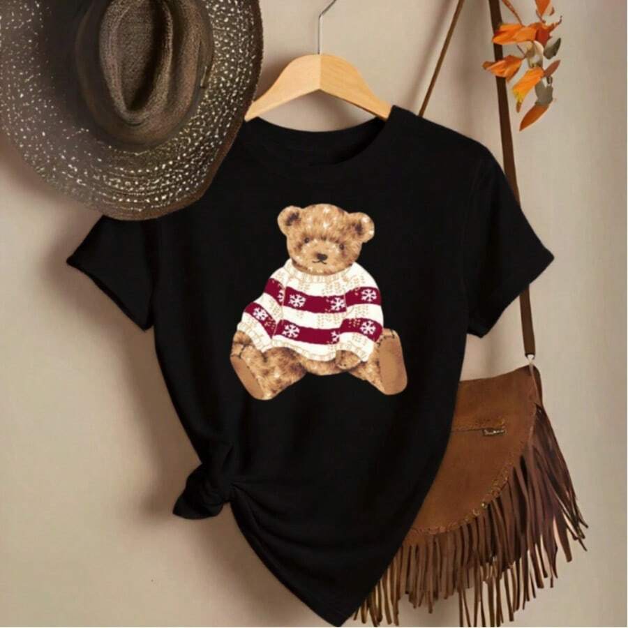 CAMISETA FEMININA MULHER ALGODÃO PREMIUM CONFORT - Preto - Visão 1