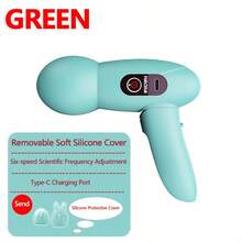 迷你振动按摩枪，带 2 个硅胶头、6 种可调速度、可折叠设计、Type-C 充电端口、700mAh 高容量电池，可长时间运行，小巧便携，是女性的完美按摩器 - 彩色 - 查看 13