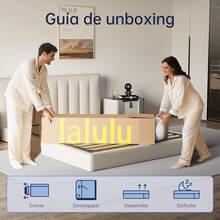 Lalulu Colchón Híbrido,Espuma de Alta Densidad Memory Foam,colchon matrimonial Queen Size Ortopedico,Ergonomicas,Antibacteriana,Antiácaros,Transpirabilidad,Antialérgico,Resistente a la humedad,colchon memoria En Caja,Alivio de Presión y Extremadamente Cómodo,Firmeza media,Certificado CertiPUR-US®, colchones Espuma, colchon Resortes - Azul y blanco - Ver 10