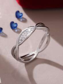 1 قطعة خاتم زفاف أنيق وعصري من الزركونيا